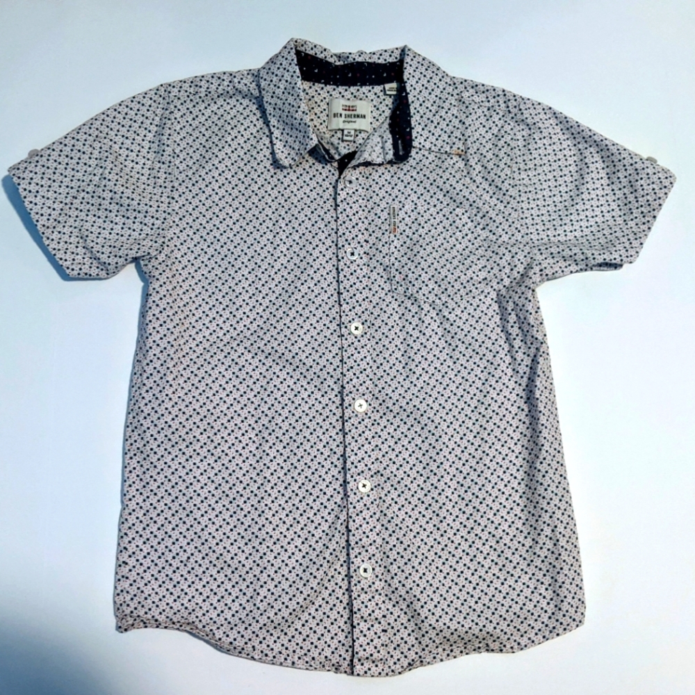 Ben Sherman Boys Button Down Dress Shirt Sz 10/12